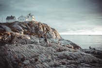 Море - маленькая деревушка на архипелаге Лофет, Норвегия — стоковое фото