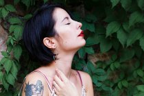 Beautiful tattooed hipster girl, spain — Stock Photo