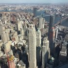 Вид с воздуха Манхэттена, Нью-Йорк, Сша — стоковое фото