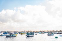 Boats docked in the Alexandria, Egypt harbor — Stock Photo