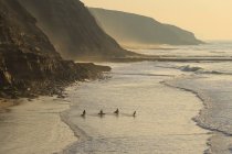 Belo tiro aéreo de praia com onda na costa do mar — Fotografia de Stock