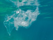 Sac en plastique transparent polluant notre océan — Photo de stock