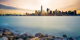 Manhattan skyline with skyscrapers and cityscape — Stock Photo