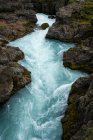 Fluss Hvita am Barnafoss Wasserfall, Island — Stockfoto