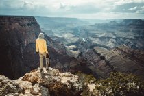 Homme observer Colorado rivière de Grand Canyon vue sur le village — Photo de stock