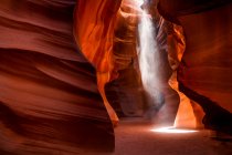 Unique orange sandstone formations in Antelope Canyon — Stock Photo