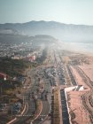 Aerial view of beautiful city on nature background — Stock Photo