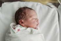 High angle view of newborn baby boy minutes after birth — Stock Photo