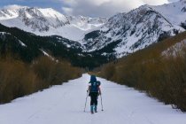 Ski touring in mountains of Colorado — Stock Photo