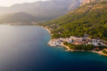 Aerial view of Zaostrog city during a scenic sunset, Croatia. — Stock Photo