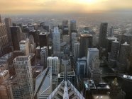 Una vista aerea della syline di Chicago al crepuscolo guardando a sud. — Foto stock