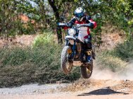 Motocross motorcycles in the forest — Stock Photo