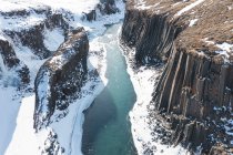 Basalt columns canyon named studlagil in east iceland — Stock Photo