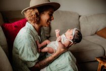 Portrait of mother and daughter, happy family concept — Stock Photo