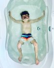 Little boy with swimming mask in bath — Stock Photo