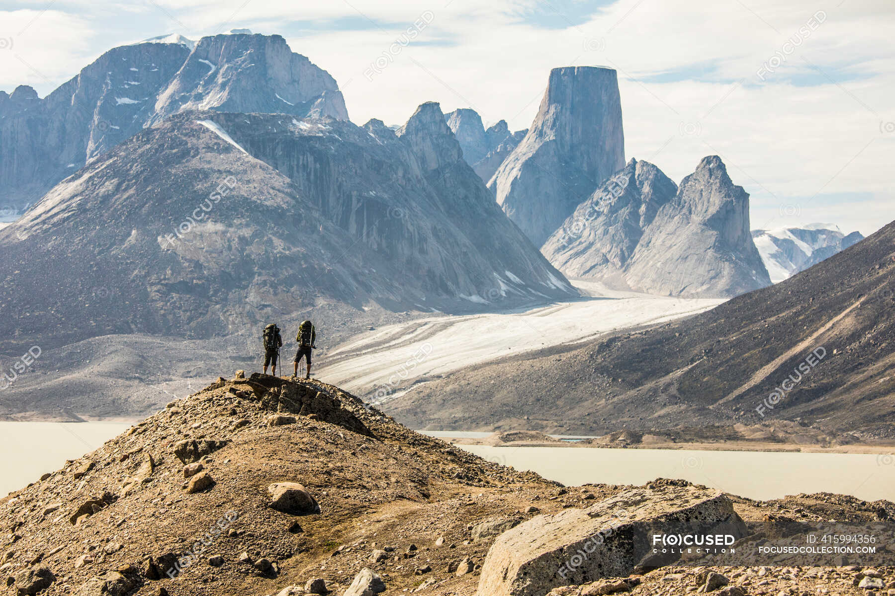 Auyuittuq national park hiking scene — outdoors, recreation - Stock ...