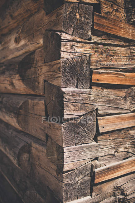 Detail Of Dovetail Corner Construction Of An Old Log Cabin Old