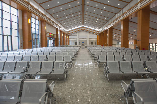 Waiting Room Of Empty Train Station In China Color Image