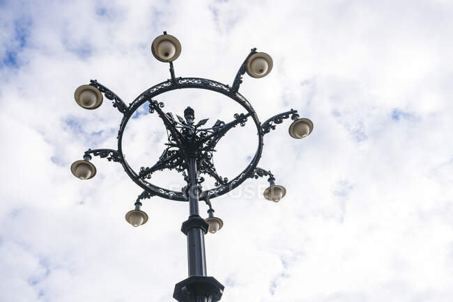 Historic ornamented light pillar in Budapest — Stock Photo