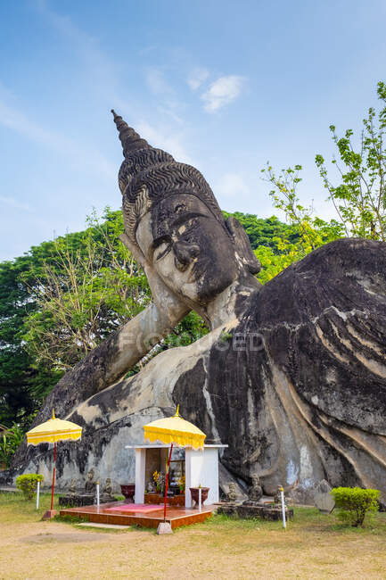 Estátuas religiosas em Buddha Park (Xieng Khuan), Vientiane, Laos — Fotografia de Stock