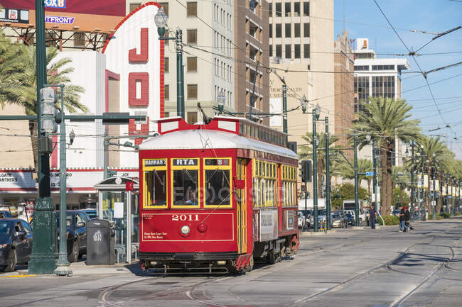 Canal Street streetcar line in the French Quarter, New Orleans, Louisiana, United States — Stock Photo