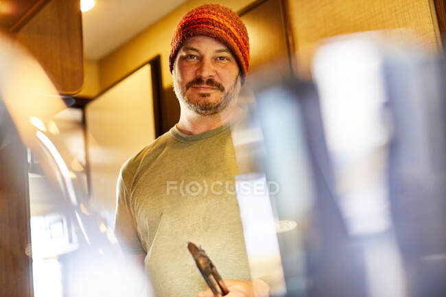 A candid portrait of a middle age man in his forties. — Stock Photo