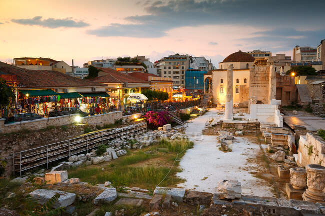 Restos da Ágora Romana em Atenas, Grécia — Fotografia de Stock