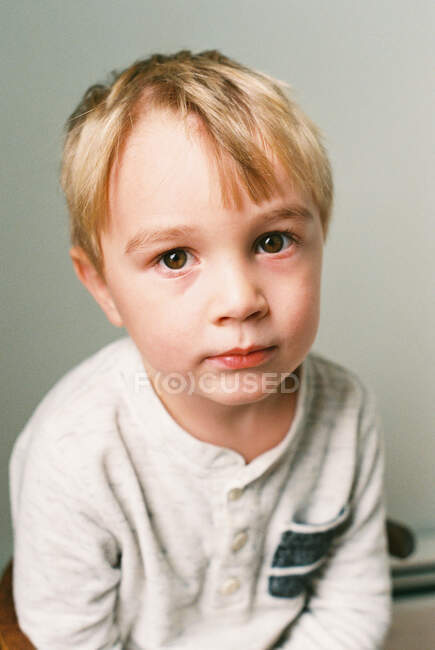 A portrait on film of a little boy. — Stock Photo