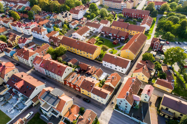 Вид с воздуха на старый город Встервик летом — стоковое фото