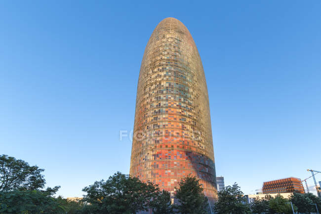 Torre Agbar, Torre Glries en Sant Mart, Barcelona - foto de stock