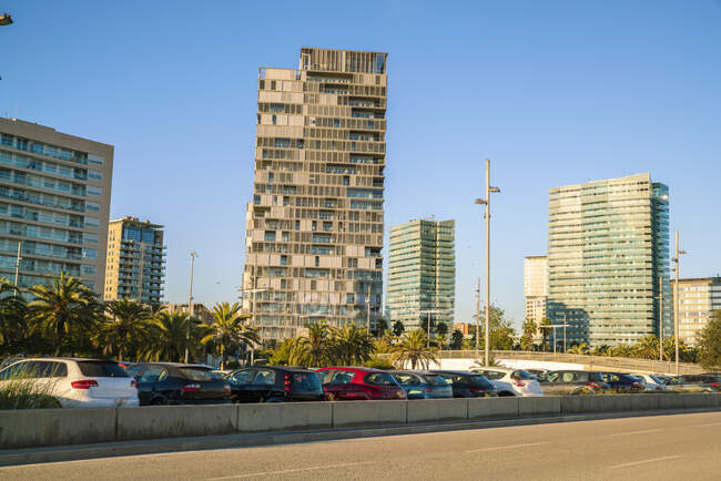 Diagonal Mar and the Poblenou Maritime Front  in summer — Stock Photo