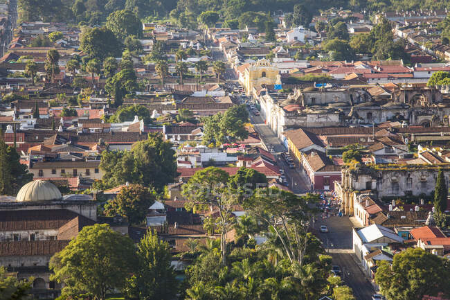 Vista ad alto angolo di Antigua, Guatemala. — Foto stock