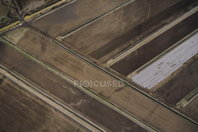 Vista aérea das terras agrícolas no sul da Islândia — Fotografia de Stock