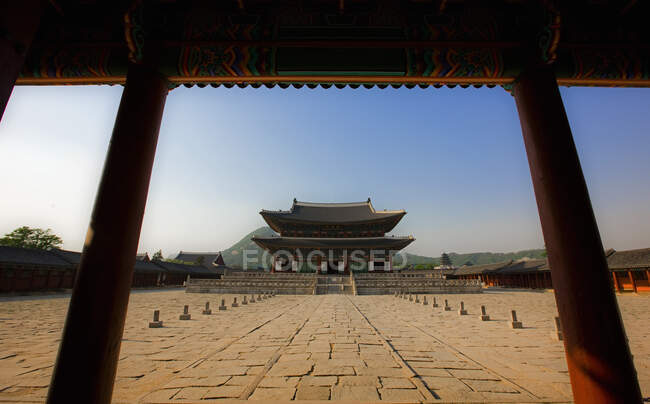 At the royal palace in Seoul, south Korea — Stock Photo
