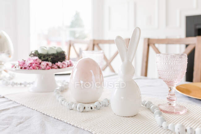Close up of easter tablescape — Stock Photo