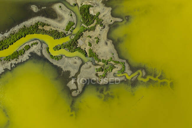 Aerials intorno alle saline e strane vie d'acqua nella baia di San Francisco — Foto stock