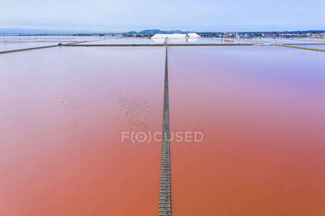 Antenas alrededor de Salt Ponds y Strange Waterways en la bahía de san francisco - foto de stock