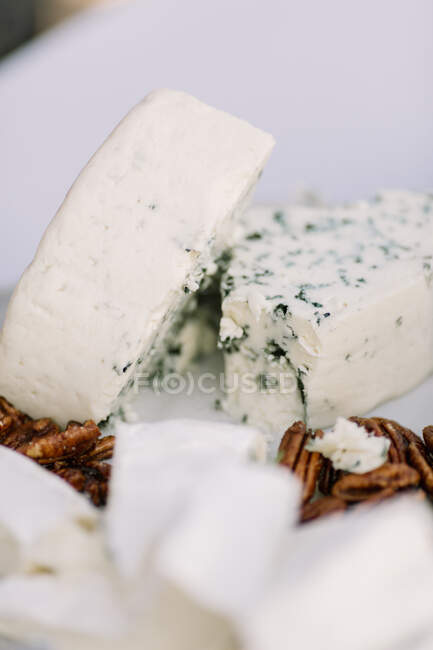 Formaggio su piatto di formaggio antipasto piatto — Foto stock