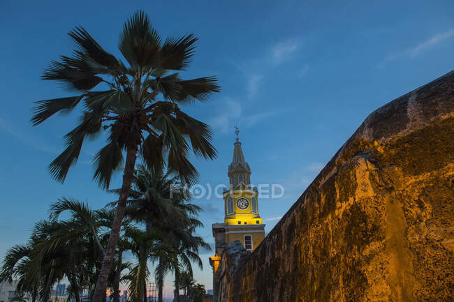 Le mur de la vieille ville de Cartagena, Bolivar, Colombie — Photo de stock
