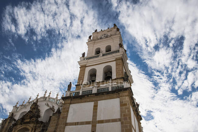 Vista ad angolo basso della Cattedrale Metropolitana di Sucre, Chuquisaca, Bolivia — Foto stock