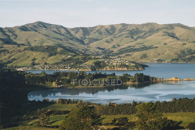 Бенкський півострів плетено річки в Кентербері (Нова Зеландія). — стокове фото
