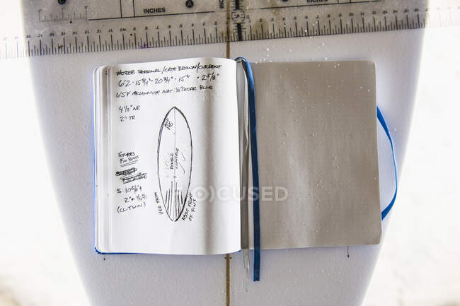 Sketch of new surfboard design — Stock Photo