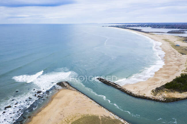 Veduta aerea della spiaggia nel New England — Foto stock