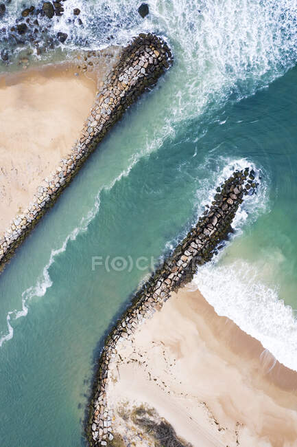 Vue aérienne de la plage en Nouvelle-Angleterre — Photo de stock