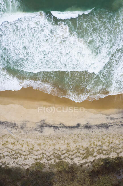 Aerial view of the beach in New England — Stock Photo