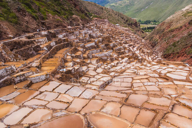 Las terrazas incaicas en los andes - foto de stock