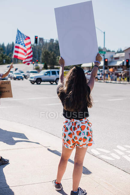 Manifestazioni pacifiche nella Rural Grass Valley, California Protesta — Foto stock