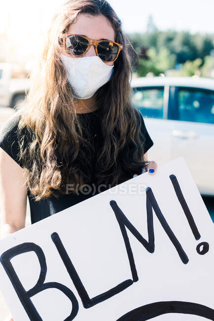Manifestation pacifique dans une petite ville rurale, Californie Manifestation BLM — Photo de stock