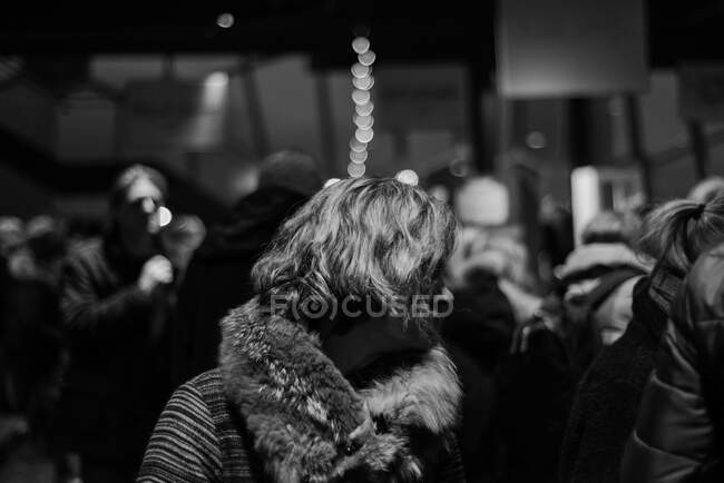 Unknown woman in art fair in Reykjavik — Stock Photo