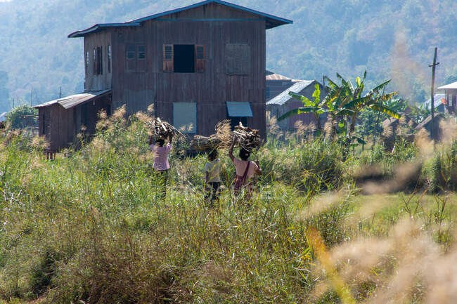 Paisaje rural en Myanmar - foto de stock